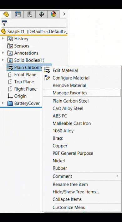 , Managing and Customizing Materials in SOLIDWORKS