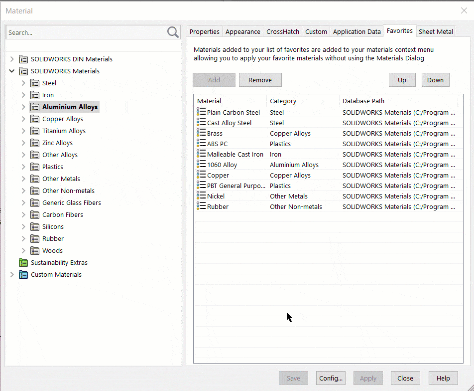 , Managing and Customizing Materials in SOLIDWORKS