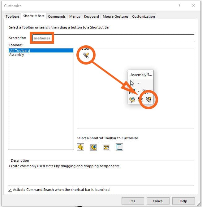 , SmartMates in SOLIDWORKS, without the ALT key