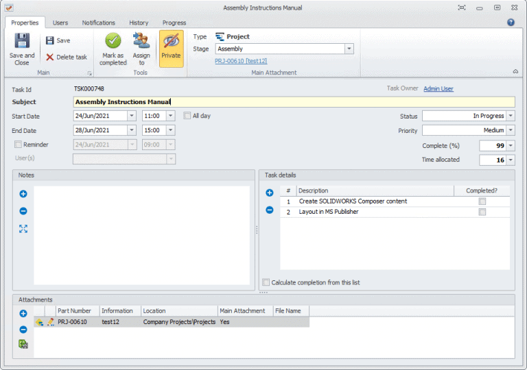 , SOLIDWORKS 2022 What’s New – SOLIDWORKS Manage – Upgrades to Tasks