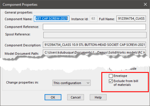 , SOLIDWORKS 2022 What’s New – Excluding Components From BOM
