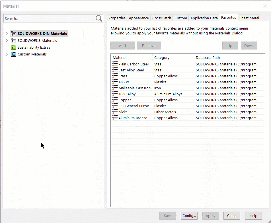 , Managing and Customizing Materials in SOLIDWORKS