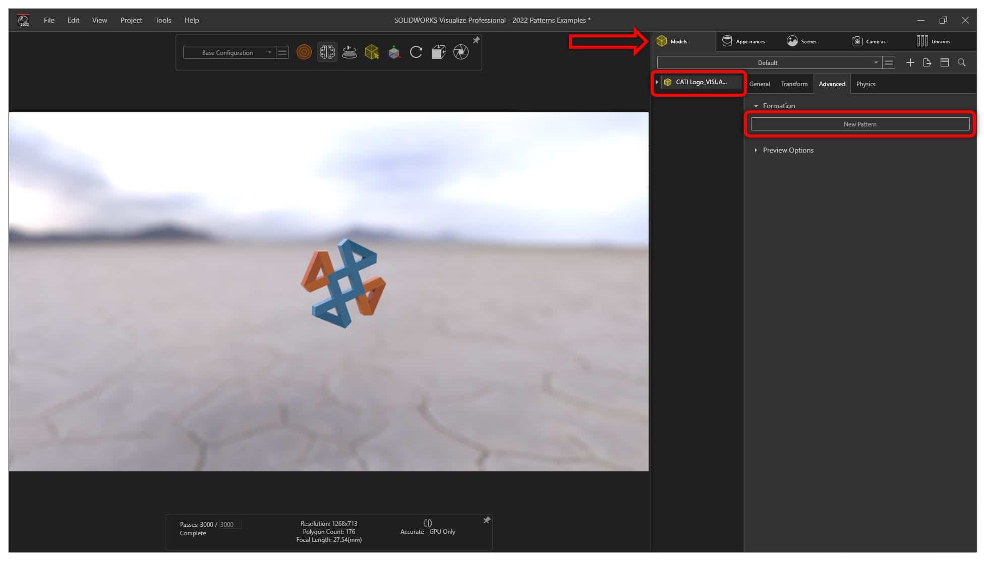 , SOLIDWORKS 2022 What’s New – SOLIDWORKS Visualize – Patterns and Corner Radius