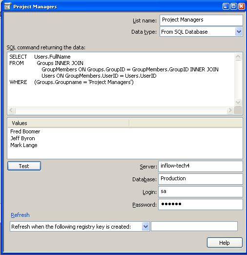 , Enterprise PDM User Lists