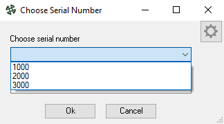 Choosing a serial number in PDM Save