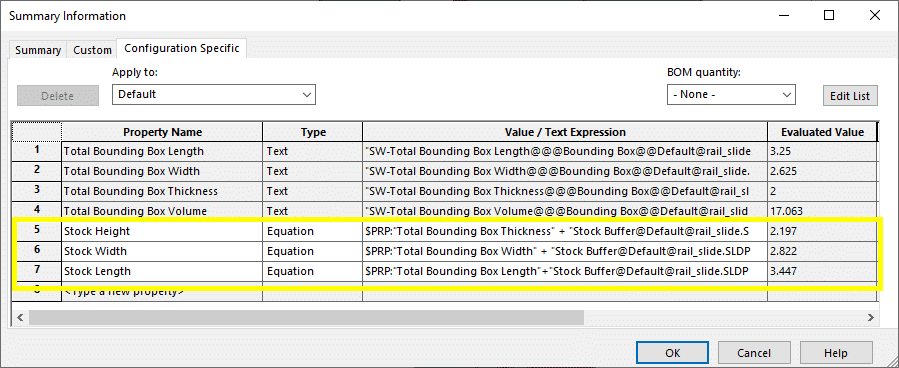 Adding equations to custom properties gives you added flexibility for your models and drawings.