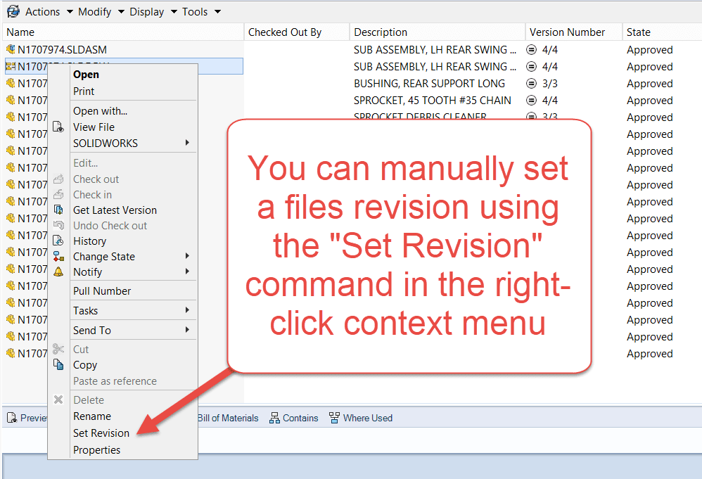 , SOLIDWORKS PDM 101: Setting Document Revisions