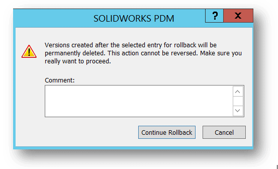 , Rollback in SOLIDWORKS PDM 2017: What You Need to Know