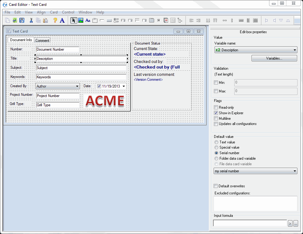 , SOLIDWORKS PDM Card input Formulas: Capabilities and Limitations