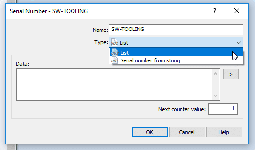, Automatic Part Numbering &#8211; SOLIDWORKS PDM Professional