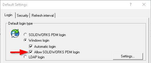 , SOLIDWORKS PDM 2019 What’s New – Mixed Authentication Support – #SW2019