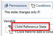 Adding conditions for the child reference state is step 1.