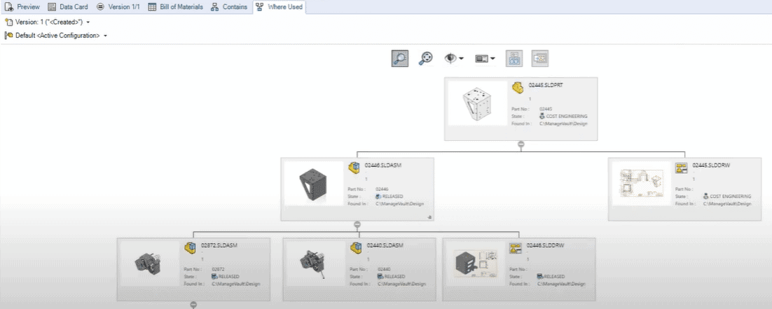 Treehouse view makes part relationships easier to visualize.