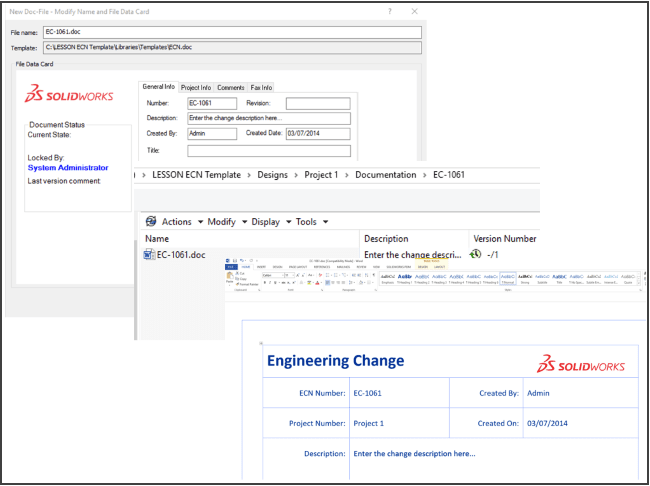 Creating a data card for PDM templates.