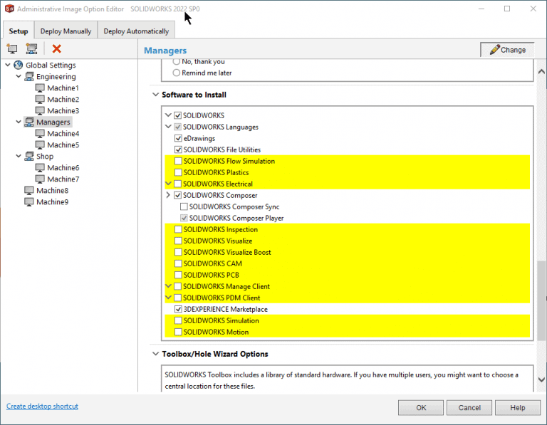 , SOLIDWORKS Admin Image Creation and Deployment