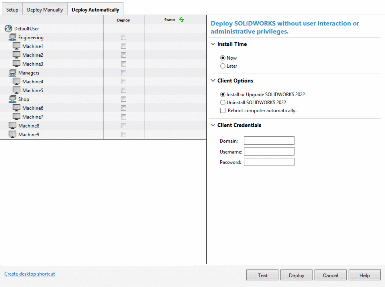 , SOLIDWORKS Admin Image Creation and Deployment