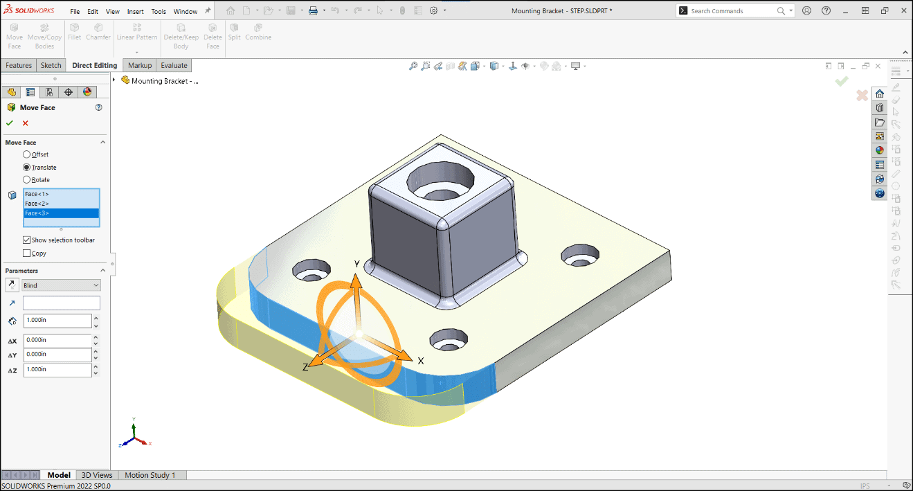 solidworks direct editing tools, SOLIDWORKS Direct Editing Tools