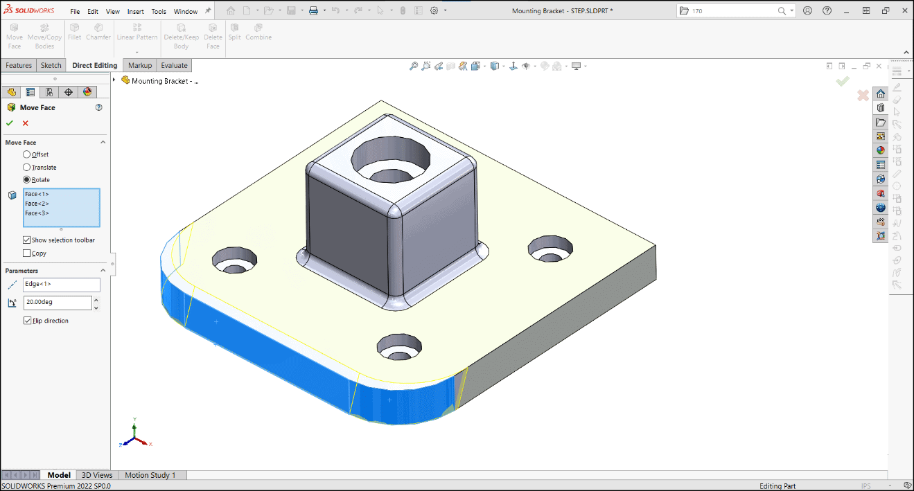 solidworks direct editing tools, SOLIDWORKS Direct Editing Tools