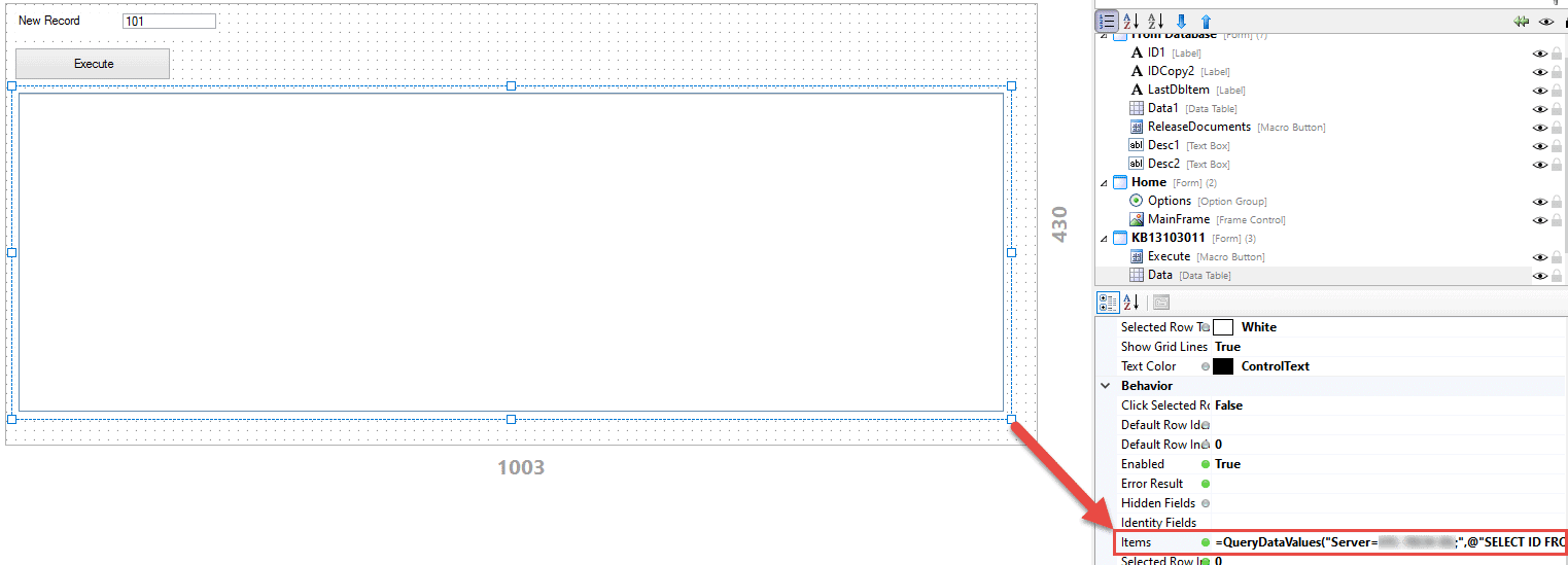 Query data values will automatically pull information from the database whenever the query is run.