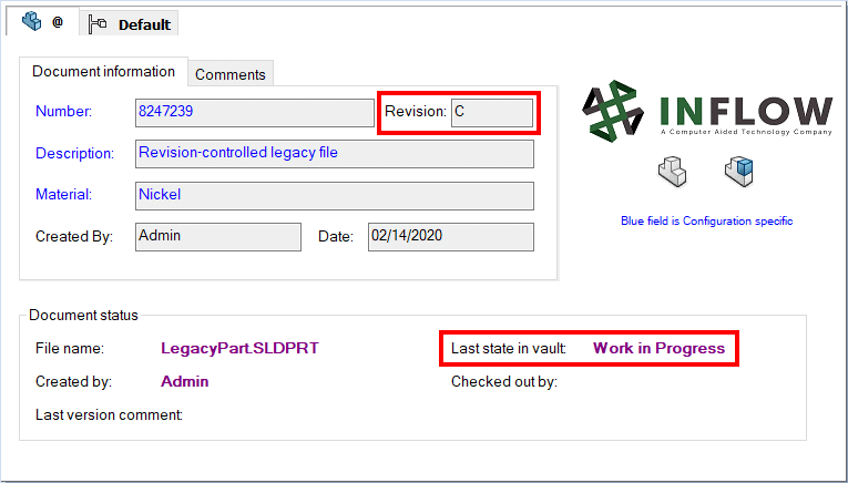 , Importing Files with Pre-Existing Revisions into a PDM Standard Vault