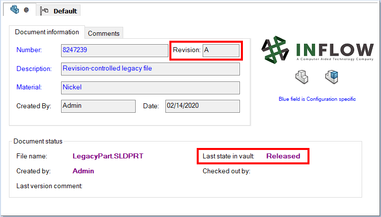 , Importing Files with Pre-Existing Revisions into a PDM Standard Vault