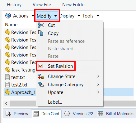 , Importing Files with Pre-Existing Revisions into a PDM Standard Vault