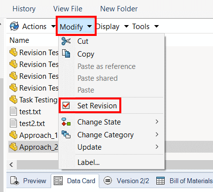 , Importing Files with Pre-Existing Revisions into a PDM Standard Vault