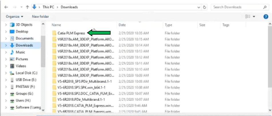 Catia PLM Express is found in my downloads folder