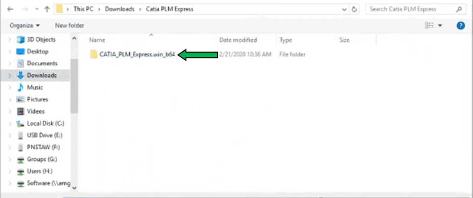 For Windows 10, I find the 64-bit folder for CATIA PLM Express