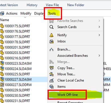 Use work offline mode with SOLIDWORKS PDM when working from home for better performance with your files