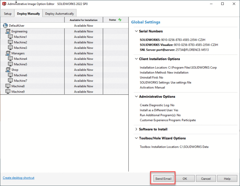 , SOLIDWORKS Admin Image Creation and Deployment