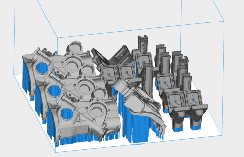 FIGURE 2: NEO 800 BUILD TRAY NESTED WITH PARTS