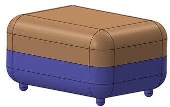 3D model of a jewelry box with a closed lid