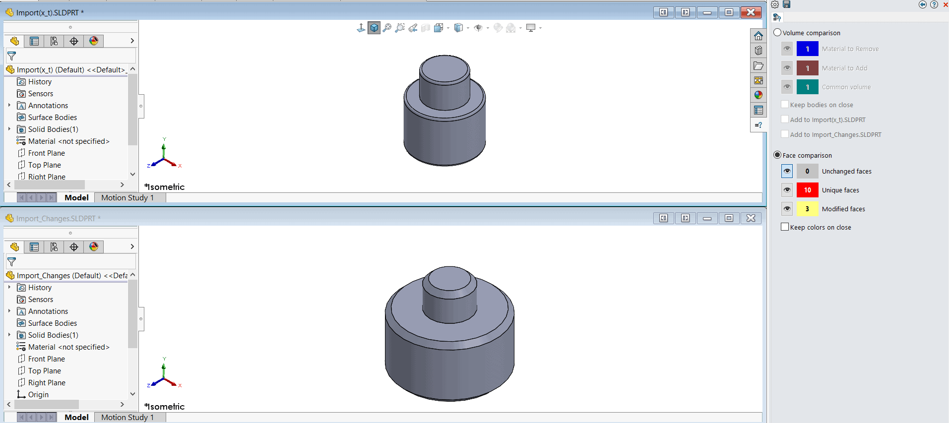 solidworks compare geometry, SOLIDWORKS Free Tools – Utilities – Compare Geometry
