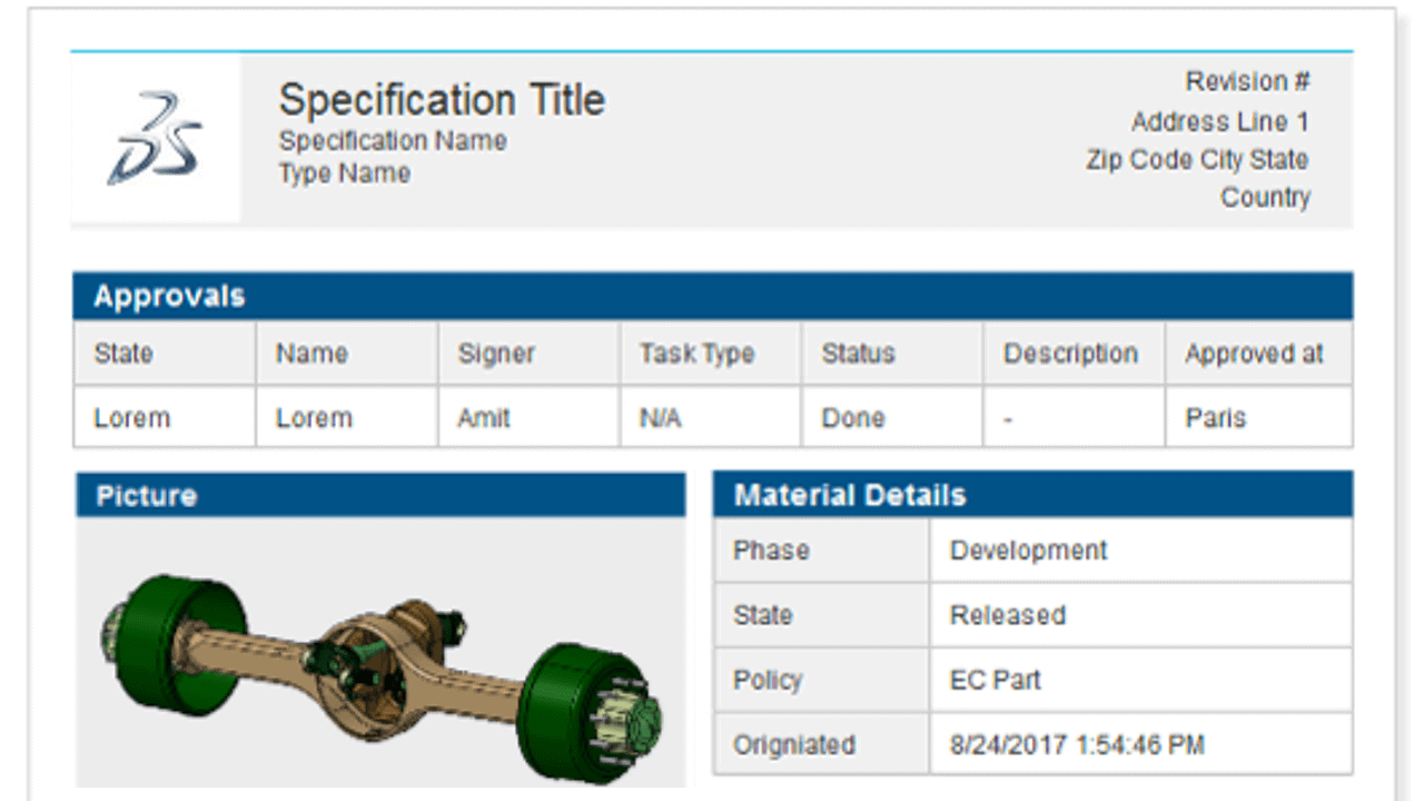 Product Specification Author (GLS)