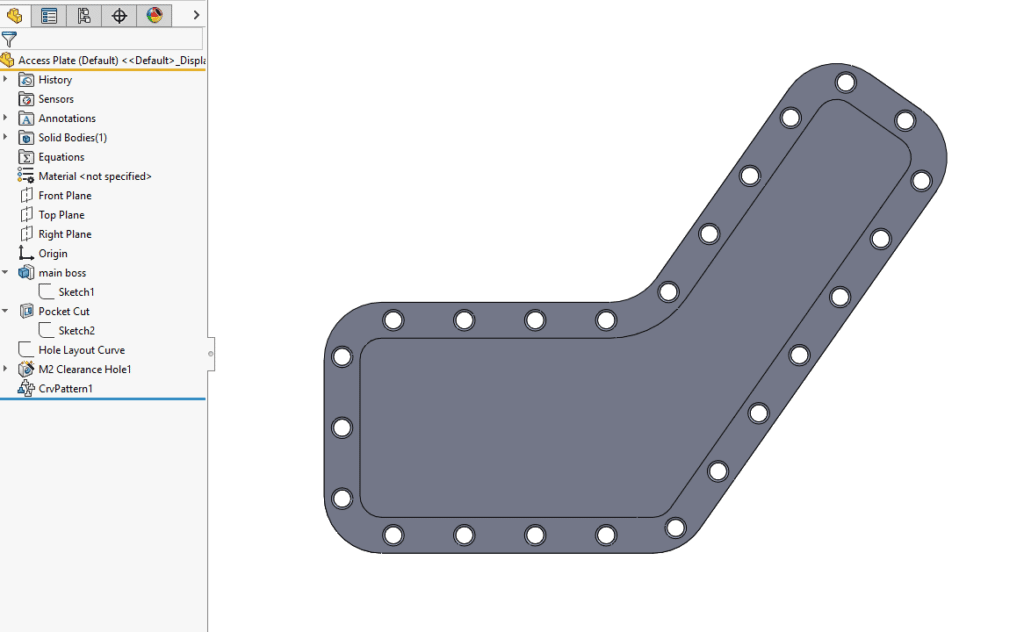 SOLIDWORKS Hole Pattern Spacing With Equations