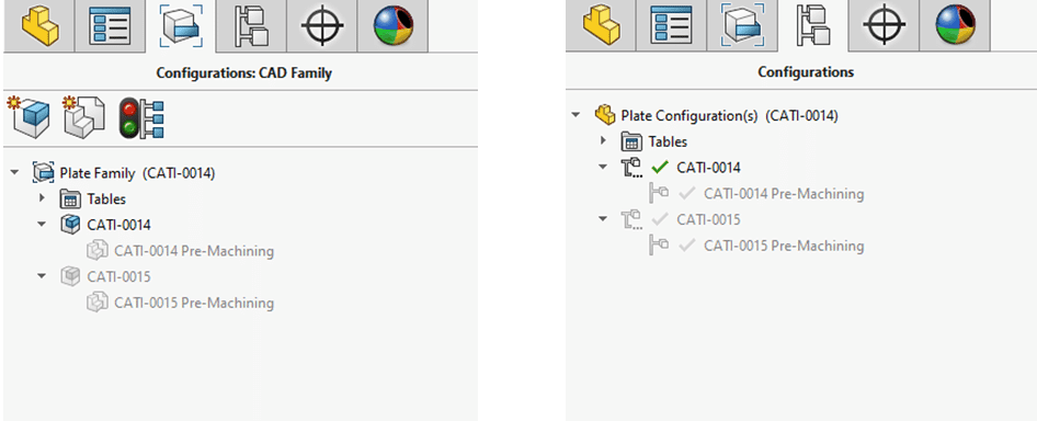 CAD Family and ConfigurationManager