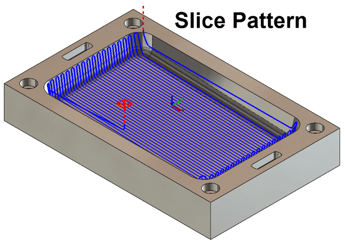 The slice pattern project option in CAMWorks Milling Standard