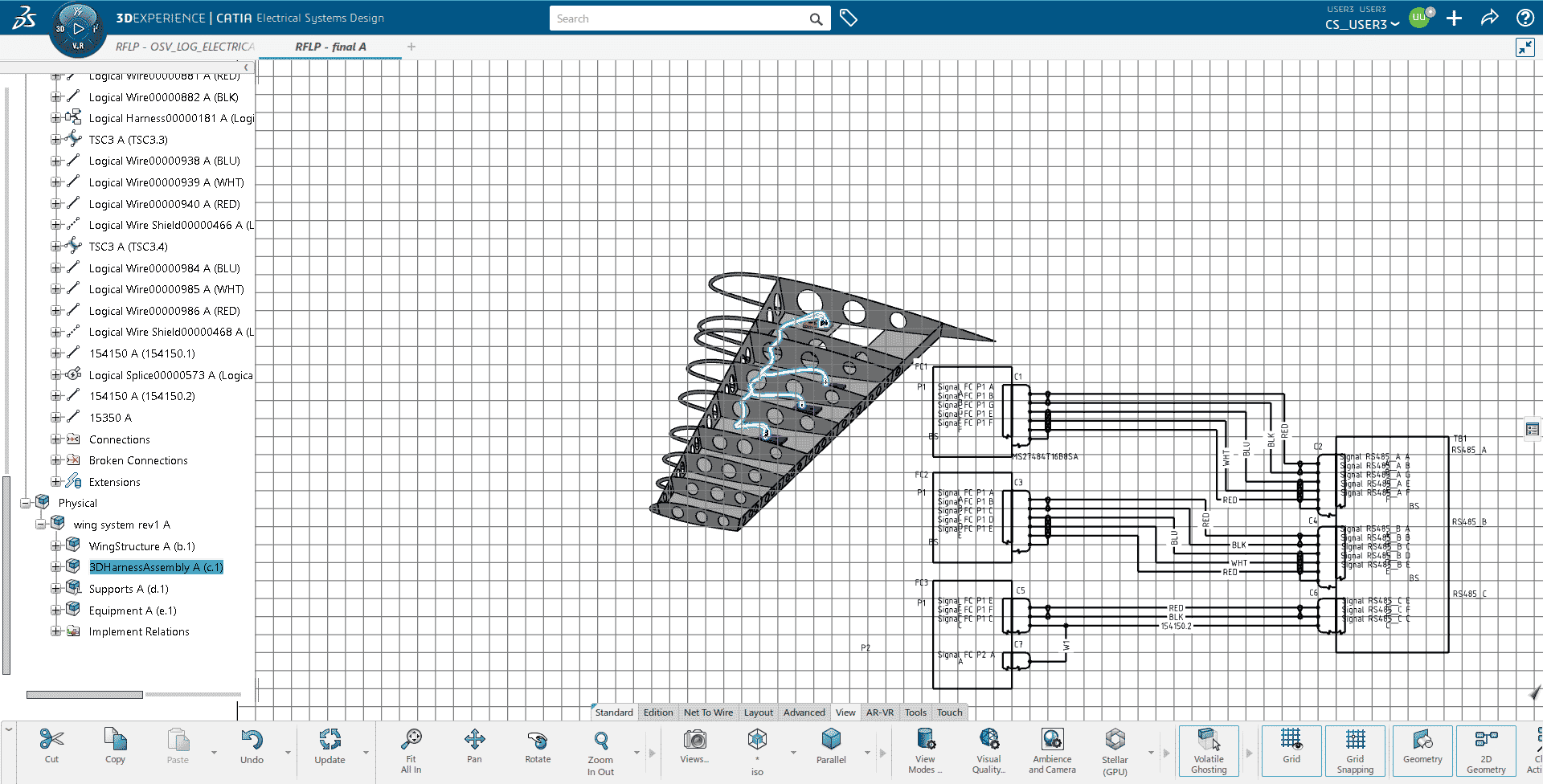 CATIA V6 Electrical 3D design requires the electrical 3d systems designer role.