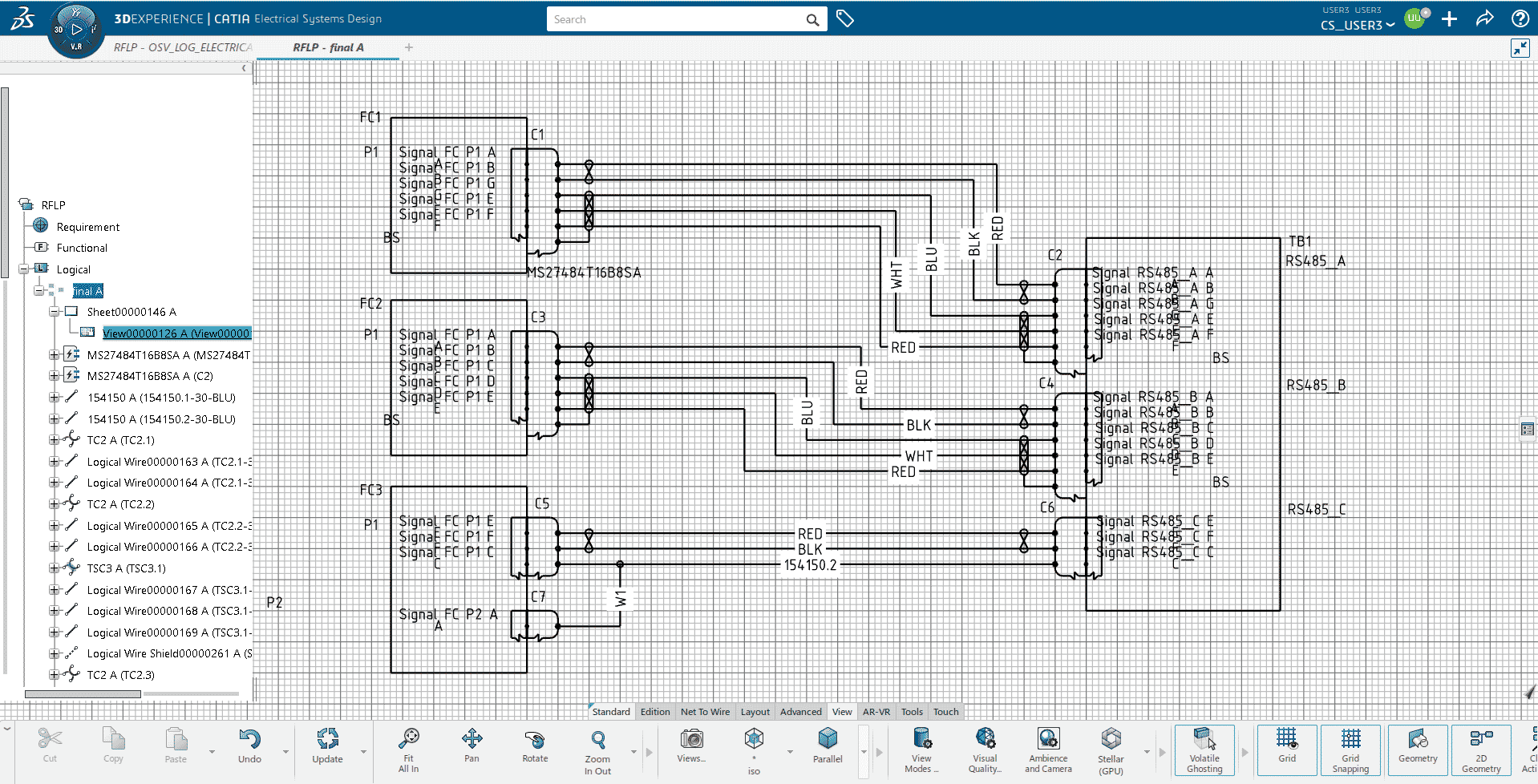 CATIA V6 Electrical 2D design requires the systems schematic engineer role.