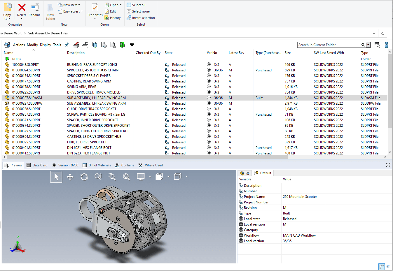 Many users see improvements for their large assemblies when working inside a data management tool like SOLIDWORKS PDM.
