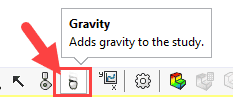 Add gravity to a SOLIDWORKS Motion study to make it more realistic.