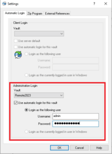 New in SOLIDWORKS PDM 2023 is the option to automatically login to your administration tool