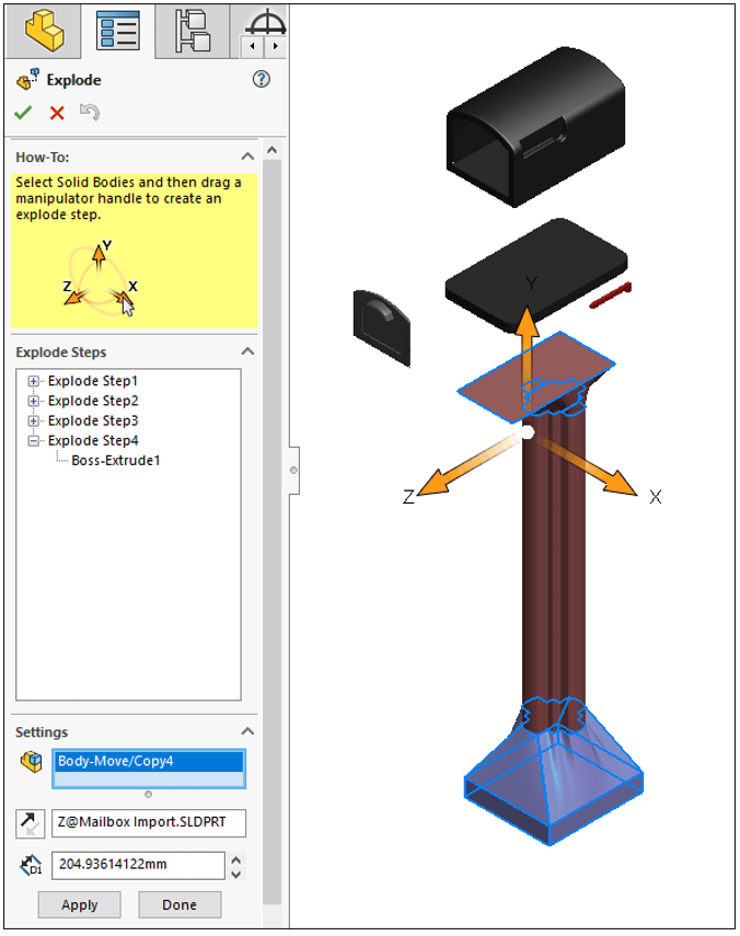 Hybrid model exploded view