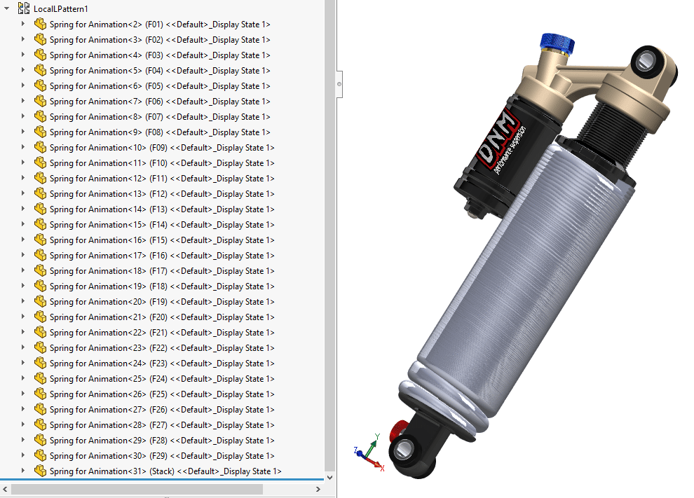 Part of animating flexible components in Visualize Professional is that we have to show each position of the spring in the model.