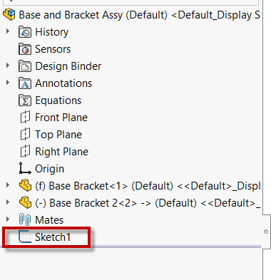 Convert entities when reusing a sketch creates a new sketch in the feature tree below the mates.