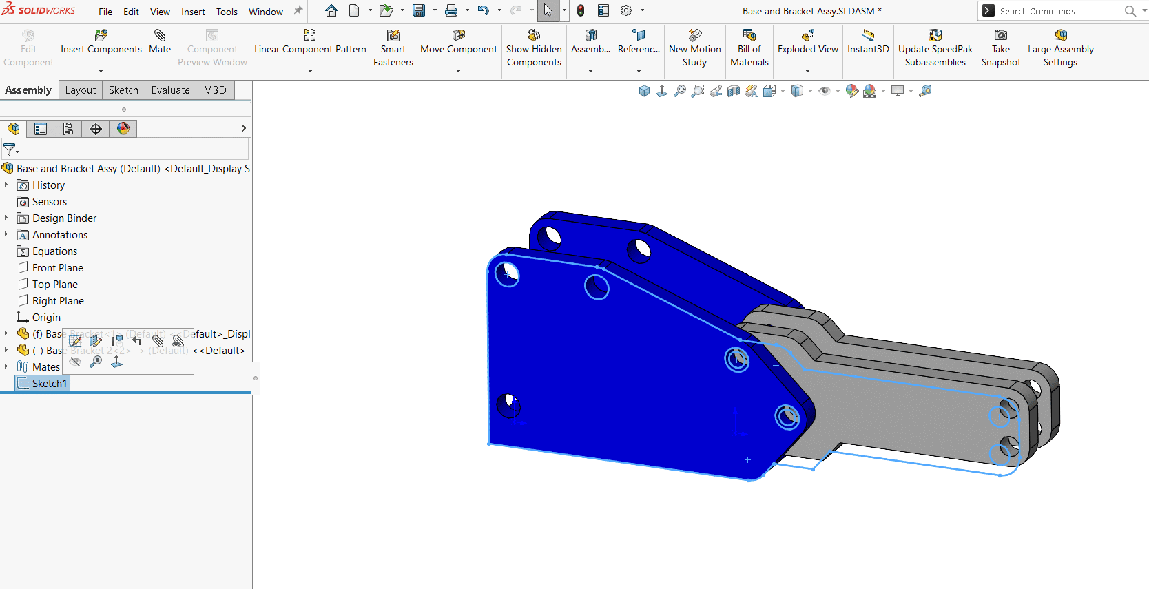 SOLIDWORKS Weldment Structural Member Chain Selection