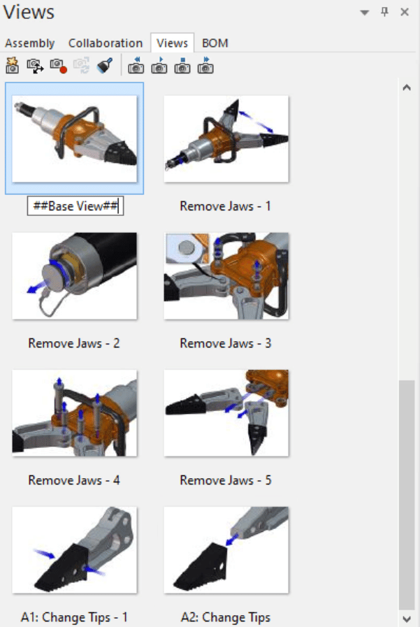 SOLIDWORKS Composer Unconventional View Naming for organization