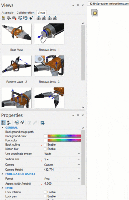 SOLIDWORKS Composer New View Collections for better organization of views