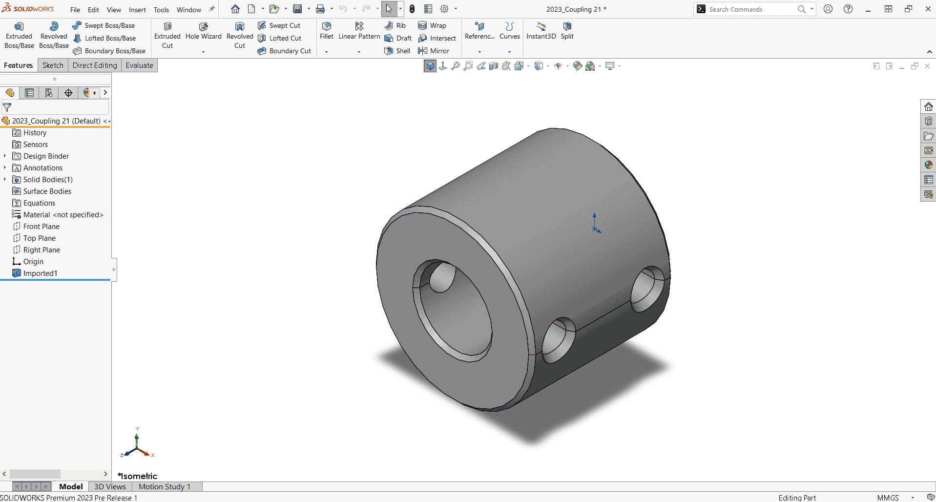 SOLIDWORKS 2023 lets you open each component of the saved STEP assembly as an individual component.